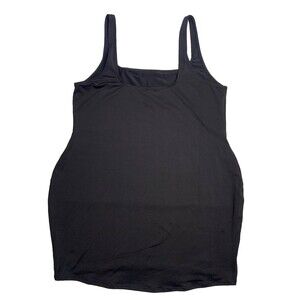 SKIMS Signature Swim Tank Dress Womens Plus 4X Black Onyx Mini Slip Shaping